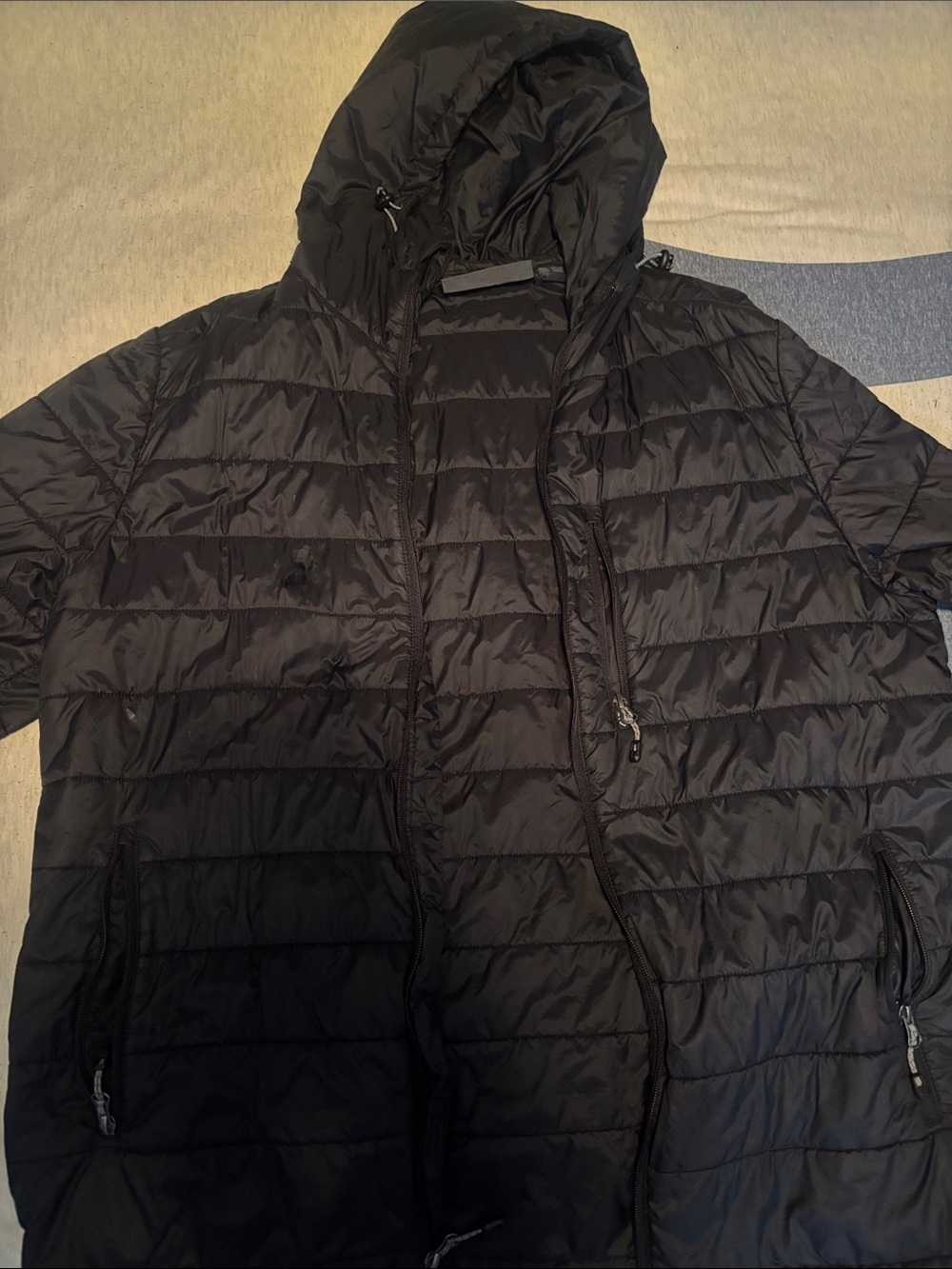 Free Country Men's Black Hooded Quilted Puffer Jacket
